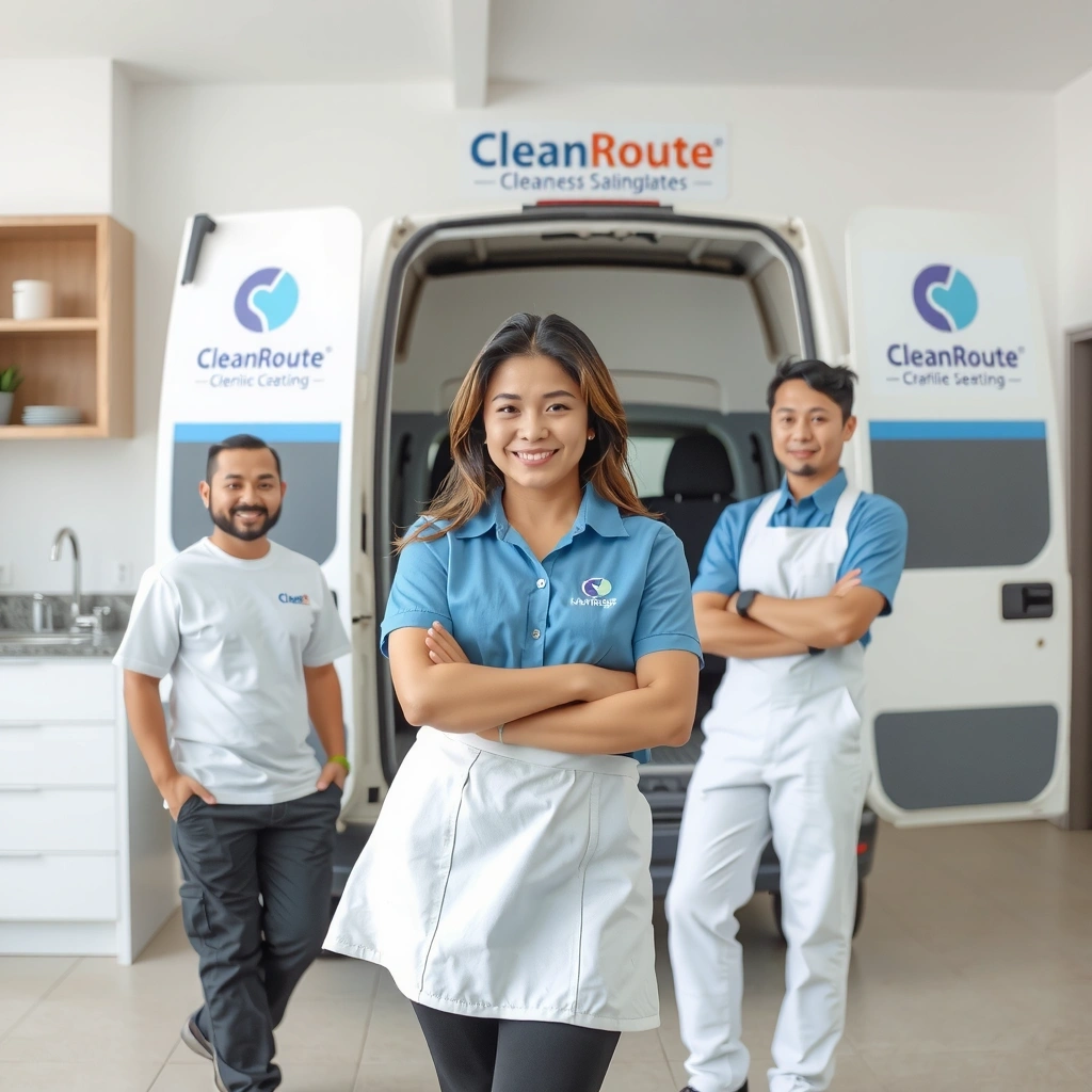 CleanRoute founder Maria Santos with her team in the early days of the company